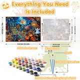 WEMEON Halloween Paint by Numbers Kit for Adults- Halloween Paint by Numbers Kit for Adults Beginner, Adult Paintting by Number Kits on Canvas Arts Crafts for Adult(16 x 20 Inch) WEMEON