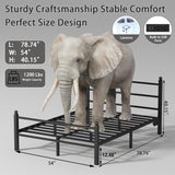 Gohapnis Full Size Bed Frame with Headboard and Footboard,Black Metal Platform Bed Frames with LED Lights and USB Charging Station,Heavy Duty Metal Slats,No Box Spring Needed,Sturdy&Noise Free Gohapnis