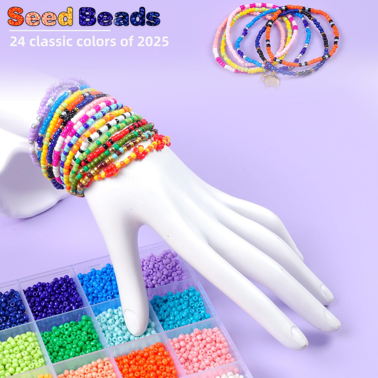 OCCALONG 6 Box Set Friendship Bracelet Making Kit - 13000 Pcs, DIY Jewelry Making Set - Includes Clay, Seed, Pony Beads, Charms, and String occalong