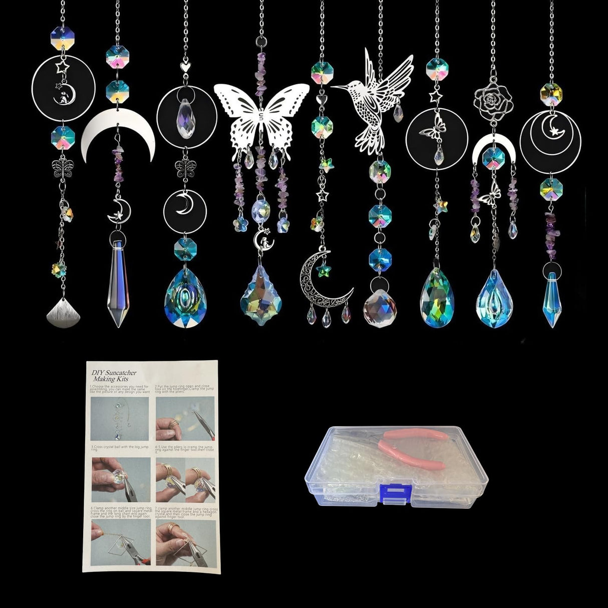 Denyskwin DIY Suncatchers Kit - 400pcs Crystal Suncatcher Set for Memorial Gifts, Home Decor & Handmade Crafts (Create Your Own Rainbow Window Art) Denyskwin