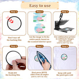 30Pcs Sublimation Blanks Patches Iron On Blank Patches Large Iron-on Patch with Black Border Exquisite Fabric Patches for DIY Crafts Hats Caps Backpack Uniforms (Round) Psyqtsuary