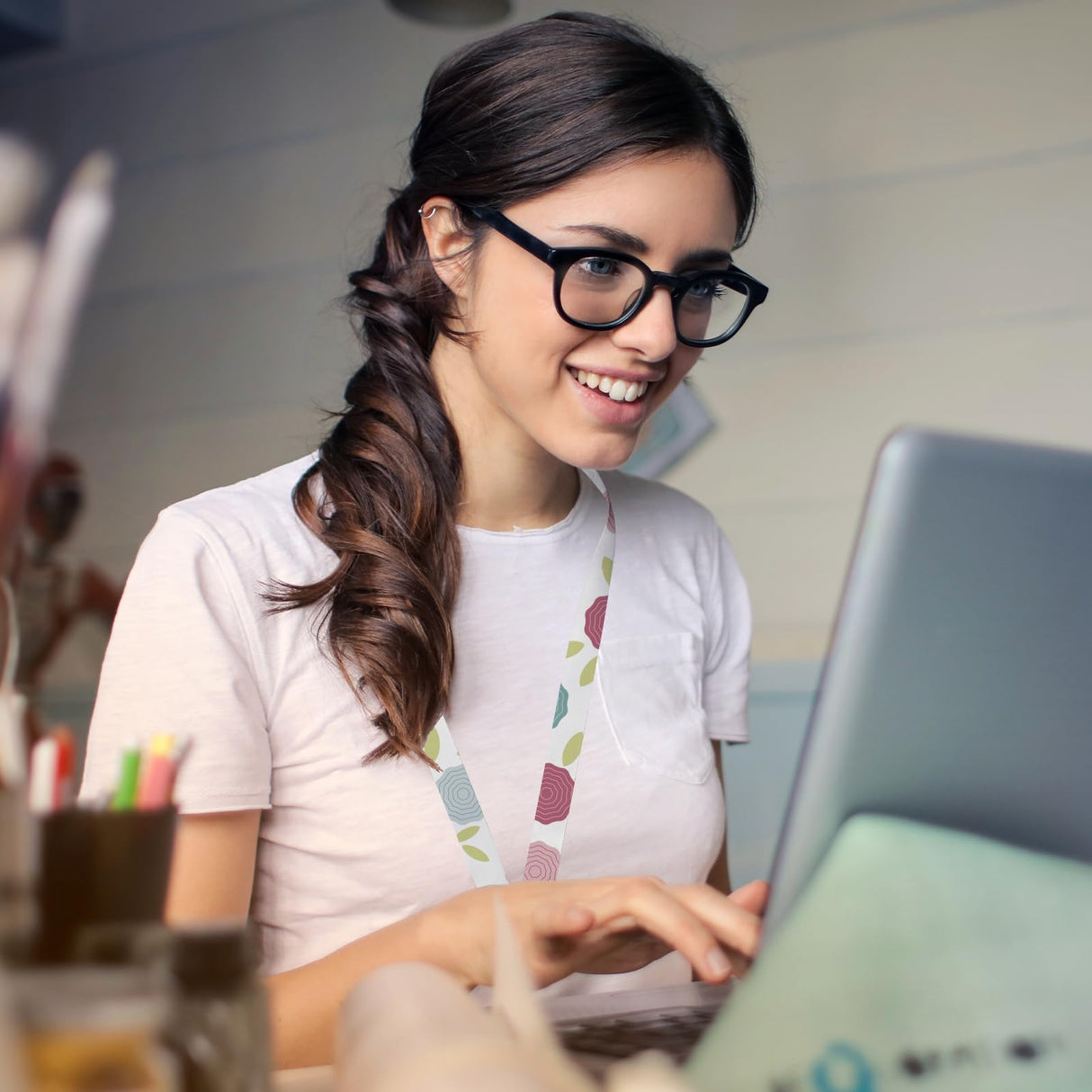 RYKOMO 20 Pieces Sublimation Blank Lanyards White Sublimation Lanyards Neck Lanyards with Badge Holder DIY Sublimation Lanyards with Detachable Buckles Heat Transfer Lanyards for Keychain Card Name RYKOMO