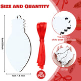 Jetec 20 Pcs Light Bulb Sublimation Ornament Blank MDF Double Sided Christmas Sublimation Christmas Hanging Ornaments with Red Rope for Christmas Crafts DIY Decoration Jetec
