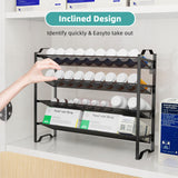 Simple Trending 2-Pack 4 Tier Spice Rack Organizer,Stackable Kitchen Counter Shelves,for Cabinet,Countertop,Pantry, Door or Wall Mount, Metal Mesh,(Jars not included), Black Simple Trending