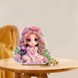 Pretty Princess Girl Pattern Table Top Diamond Painting Ornament Kits, DIY Special Shape Beads 5D Diamond Art Christmas Home Office Desktop Decorations Ornaments antor