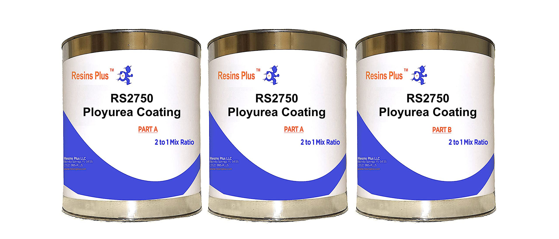 Resins Plus Polyurea Epoxy Resin - RS2750 | 2.5 Gallon Kit | Garage Floor Epoxy Kit | Concrete, Cement, Wood and Counter Top Coating | Abrasion Resistant | Professional Finish | Gray - WoodArtSupply