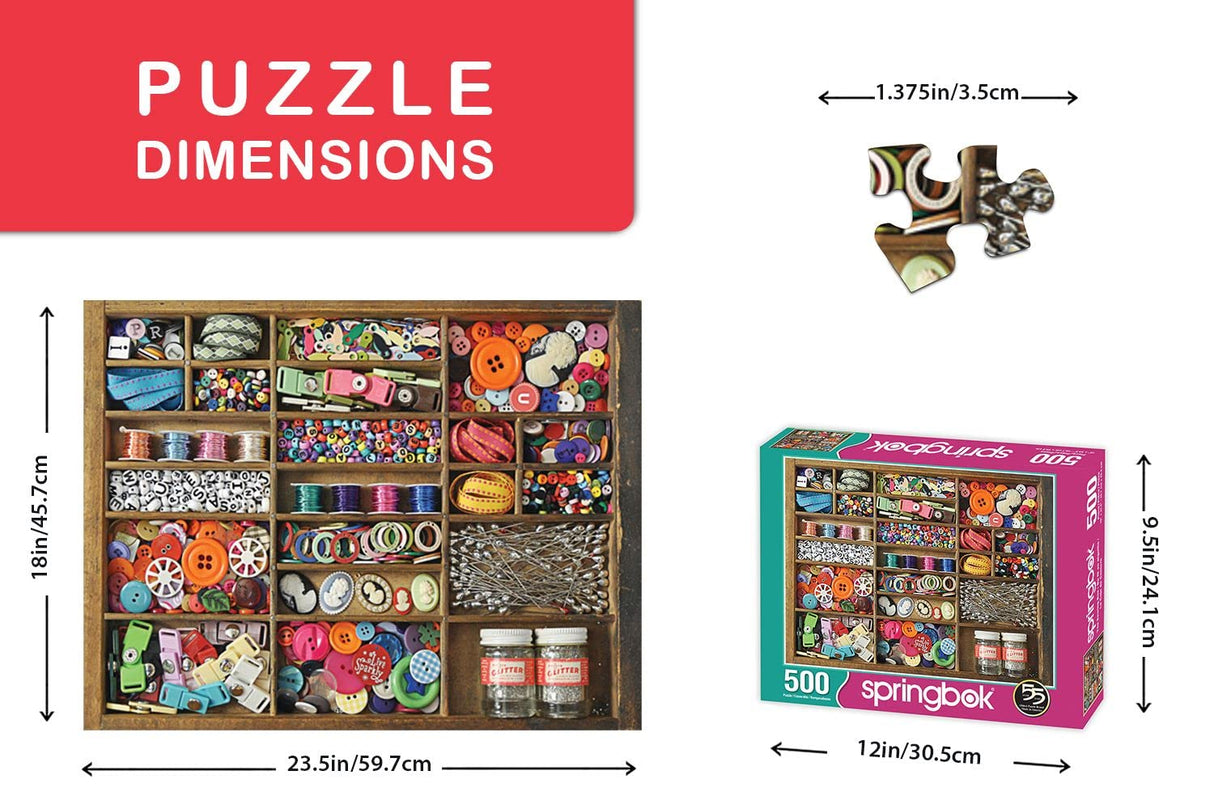 Springbok's 500 Piece Jigsaw Puzzle The Sewing Box, Multi Springbok