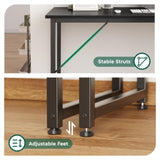 Huuger Computer Desk, 48 Inch Office Desk, Gaming Desk with Storage, Writing Desk Work Desk for Home Office, Study, Modern Simple Desk, Large Legroom, Metal Frame, Black Huuger