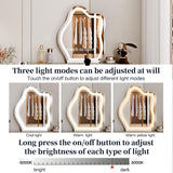 Ieejdn Makeup Vanity Desk with Cloud Lighted Mirror with Power Outlet and LED Strip, 3 Color Lighting Modes with Adjustable Brightness, 5 Large Drawer Vanity Table,for Bedroom, Grey Ieejdn