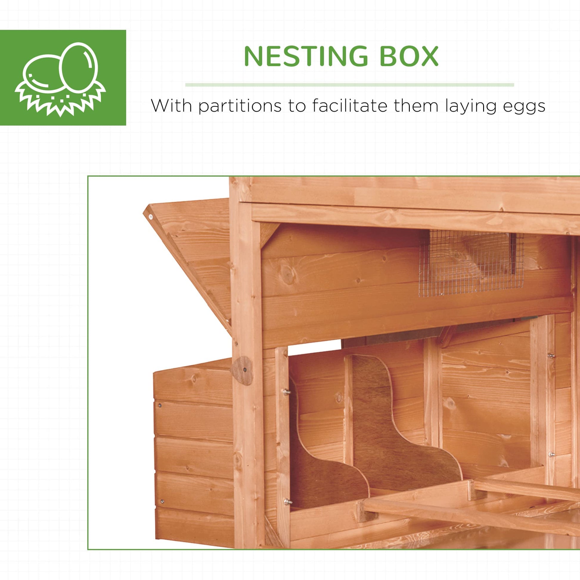 PawHut 137" Chicken Coop for 8-10 Chickens, Large Chicken House, Wooden Poultry Hen Cage with Nesting Box and Run for Backyard, Orange - WoodArtSupply