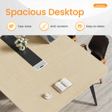 Furmax 8FT Conference Table, 94.48” Meeting Seminar Table with Cable Grommets, Boardroom Table Workstation for Meeting Room, Office Conference (Light Oak) Furmax