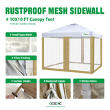 Acepic Gazebo Universal Replacement Mosquito Netting,10' x 10' Outdoor Mesh Netting Screen 4-Panel Sidewall with Zipper for Patio, Canopy, Garden and Backyard,(4PCS Mosquito Net Only,Khaki) Acepic