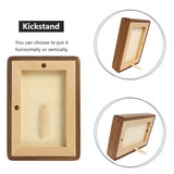 FLECHAZO 4x6 Picture Frame Wood with 3x5 Mat, Natural Solid Walnut Wooden 4 by 6 Photo Frames for Tabletop or Wall Mounting Display FLECHAZO