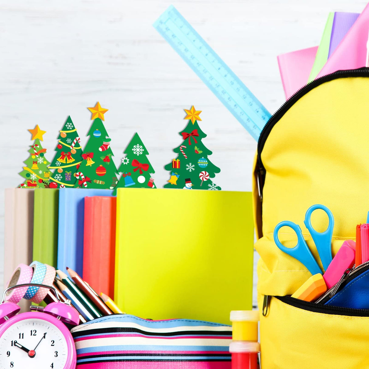 chiazllta 945Pcs DIY Christmas July Tree Craft Kit Kids Holiday Art Making Craft with Stickers, Make Your Own Christmas Bookmark Xmas Party Favor Decoration Home Classroom Game Activities chiazllta