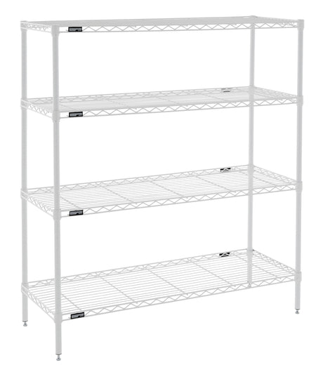 METRO Professional's Choice Commercial-Grade NSF Shelving Unit - Multipurpose Adjustable Wire Shelf for Home, Garage, Kitchen and More - 4 Shelves, 18" W x 48" L x 54" H - White METRO