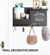 Ziivita Key Holder for Wall - Mail Holder Organizer Wall Mount with Shelf - Hanging Key Rack Hanger with Hooks Decorative for Home Coat Letter Dog Leash Entryway Living Room Decor Ziivita