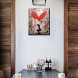 Tucocoo Banksy Graffiti Painting by Numbers Girl with Red Rose Paint by Number for Adults Beginner with Paintbrushes Acrylic Painting by Numbers Kits Canvas Art Crafts Home Decor16x20Frameless Tucocoo