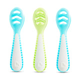 Munchkin® Gentle Dip™ Baby Spoons for Self Feeding and Baby Led Weaning, 3 Pack, Blue/Green Munchkin
