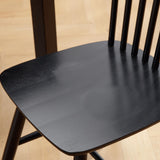 DM Furniture Dining Room Chairs Set of 6 Windsor Dining Chair with Spindle Back,Farmhouse Armless Side Chair,Solid Wood French Country Kitchen Chairs for Home/Patio/Restaurant, Black DM Furniture