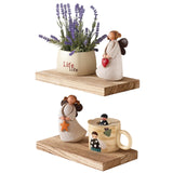 OAKERLAND Floating Shelves for Wall Set of 2, 12 inch Rustic Paulownia Wood Wall Shelves for Bathroom, Living Room, Bedroom and Kitchen, Picture Ledge for Storage,Books,Room Decor, 6x12 inch OAKERLAND