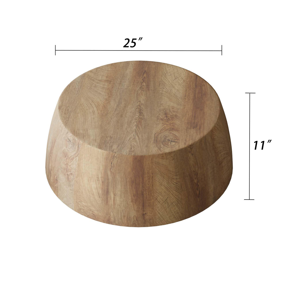 Maotifeys Rustic Drum Coffee Table for Living Room Round Center Table Modern Drum-Shape Wooden Cocktail Table for Home Office - Fully Assembled Maotifeys