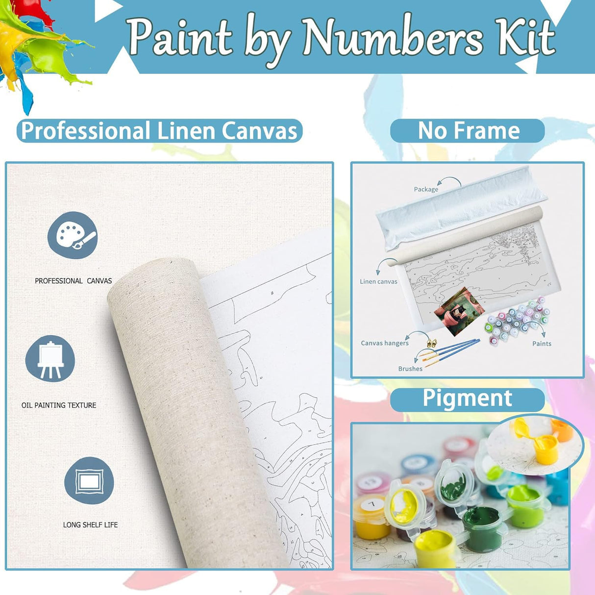 eimivrc Cat Paint by Numbers Kit for Adults-Black Cat Paint by Numbers,Paint by Number Kit for Canvas Perfect for Home Wall Decor(16x20 Inch) eimivrc