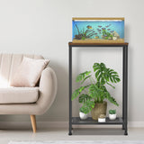 VANVERB 10 Gallon Fish Tank Stand, 2-Tier Small Aquarium Stand 5-10 Gallon, Metal Reptile Breeder Turtle Terrarium Stand Rack Plant Stand for Home Office, Load 350lbs, 20.86" L x 11.81" W x 32.08" H, Black VANVERB