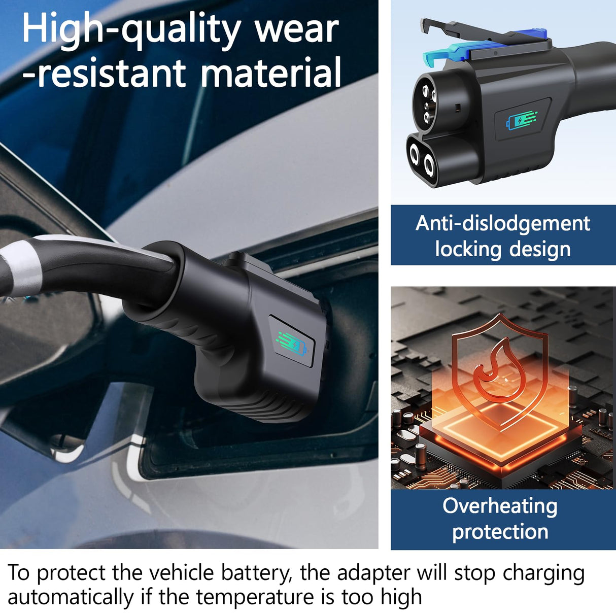 Supchargadap NACS to CCS Adapter, Electric Vehicle NACS to CCS1 Adapter for Tesla Supercharger, Max 500Amps-1000V for Tesla V3/V4 DC Fast Charging Stations, for Ford, Rivian, GMC, Chevrolet, Cadillac Supchargadap