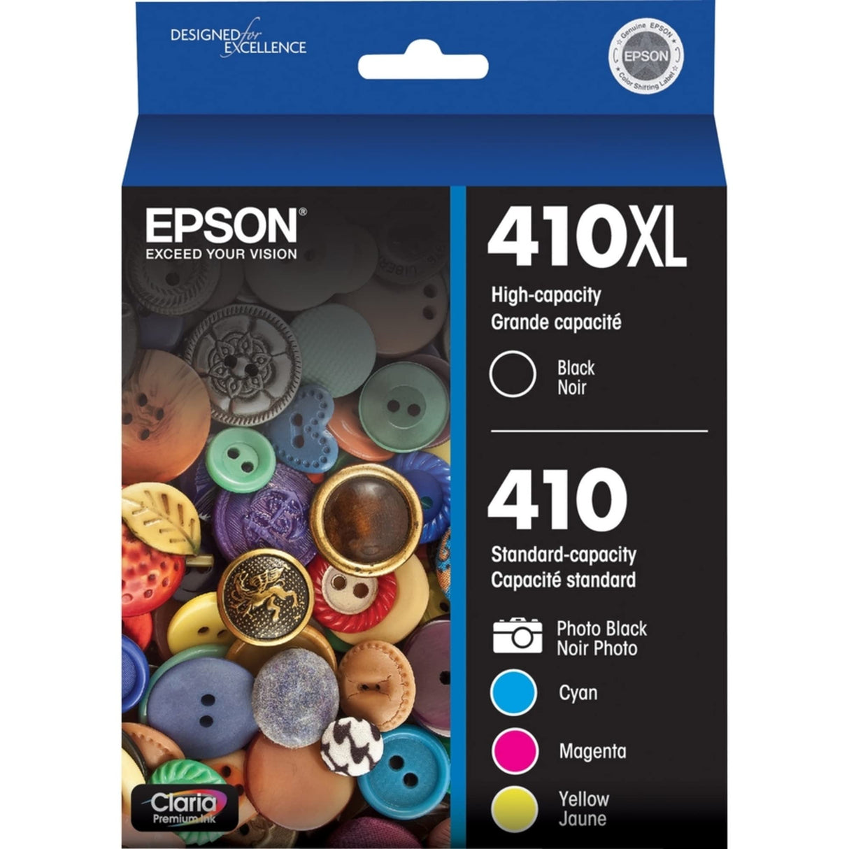 EPSON 410 Claria Premium Ink High Capacity Black & Standard Color Cartridge Combo Pack (T410XL-BCS) Works with Expression Premium XP-530, XP-630, XP-640, XP-7100, XP-830 Epson