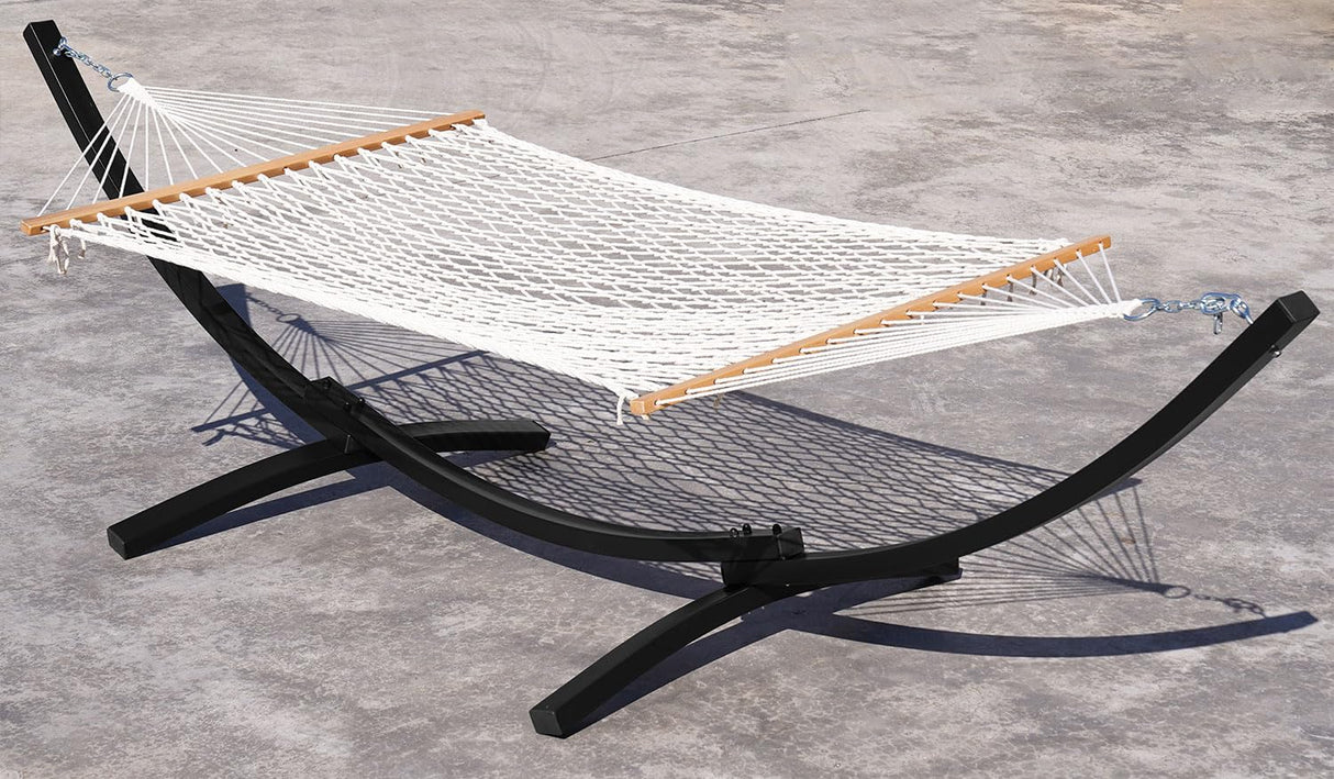 Lazy Daze Hammocks Metal Arc Hammock Stand with Chains Fit 9-11 FT Hammocks, 2-Person Weather-Resistant Steel Curved Heavy Duty Hammock Stand 500 LB Capacity for Outdoor, Black Lazy Daze Hammocks