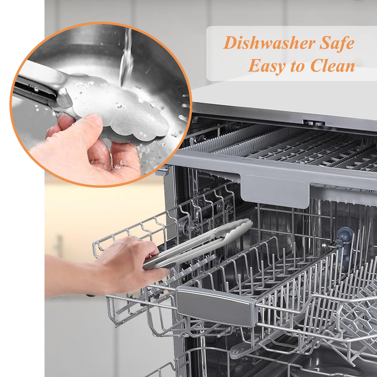 Tongs for Cooking, 9-Inch Stainless Steel Kitchen Tongs, Locking Metal Food Tongs with Silicone Non-Slip Grip, Kitchen Utensils Tongs for Food, Salad and Outdoor BBQ (Set of 4) TENTA KITCHEN