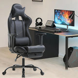 Gaming Chair, High Back PU Leather Gaming Chairs Computer Chair with Headrest & Lumbar Support, Height Adjustable Wide Seat Gamer Chair Gaming Chairs for Adults, Game Chair with Footrest & Armrest Haiput Wam