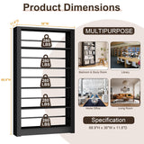Metal Bookshelf,69" Tall Wide Industrial Bookshelf,5-Tier Sturdy Bookcase with Adjustable Shelves,Heavy Duty Strong open bookshelf,Black Bookcase with 6 Shelves for Office, Living Room, Library ZONLESON