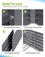 Quictent Galvanized Raised Garden Bed 6x3x2 Ft Metal Planter Box Bottomless for Backyard Outdoor, Include 1 pc Tomato Cage (Dark Gray) Quictent