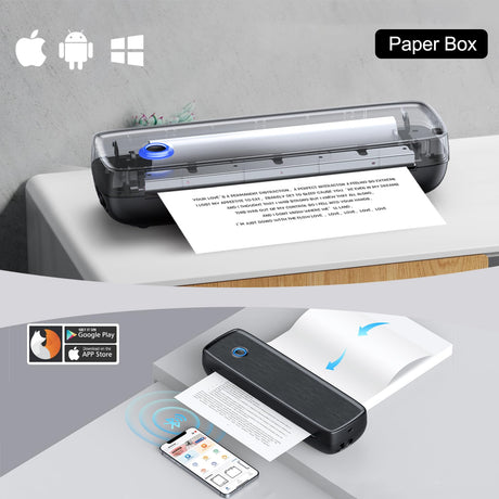 Portable Printer Wireless for Travel，Bluetooth Thermal Printer Support 8.5 X 11in US Letter &Legal, A4&A5 Thermal Paper, Inkless Printer Compatible with iOS, Android & Laptop for Office Car Home Aixiqee