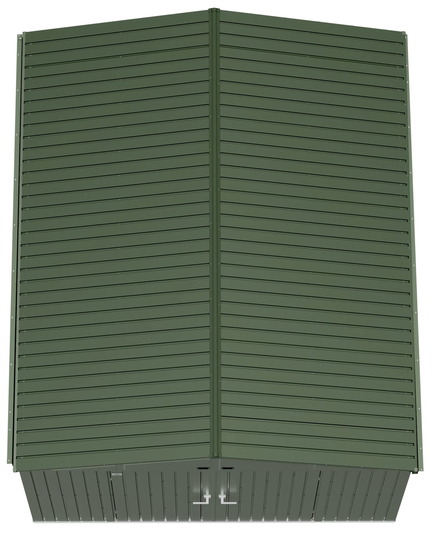 Scotts 10' x 12' Outdoor Lockable Water-Resistant Steel Storage Shed Building with Tool Hanger and Gable Roof, Green - WoodArtSupply