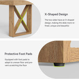 LITTLE TREE 63-Inch Rectangle Dining Table for 4-6 People, Farmhouse Thick Appearance Design, Rectangular Kitchen Dinner Table for Home, Rustic Yellowish Brown LITTLE TREE