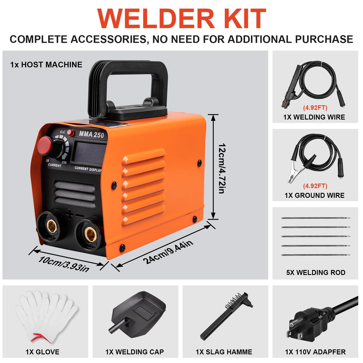 Siasky Mini Welding Machine, Upgraded Welder Machine 110V, Portable Stick Welder MMA-250A, IGBT Inverter Welder with Hot Start, Arc force, Anti-Stick Siasky