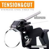 Sinlon Stainless Steel Cable Tie Gun, Special Tool For Fastening And Cutting Metal Cable Ties, With 150pcs 11.8in Uv Resistant Stainless Steel Cable Ties For Fence Exhaust Pipe Outdoor. Sinlon
