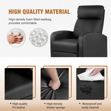 FDW Recliner Chair Home Theater Seating Reclining Sofa Push Back Recliner with Lumbar Support and Leather Padded Seat Backrest for Living Room (Black) FDW