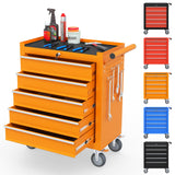 Granper 5-Drawer Tool Chest Tool Box with Wheels Movable Rolling Tool Chest High Capacity Tool Chest with Wheels Heavy Duty Tool Cabinet for Workshop, Garage, Mechanics and Repair Room(Orange) Granper
