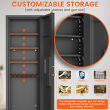 53.15" Wall Safe Between the Studs, In Wall Gun Safe, Digital Hidden Gun Cabinet with Gun Rack & Adjustable Shelves, Gun Safes & Cabinets with Dual Alarm System & Mute Mode(Black-Digital) Luzfuego