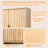 VINGLI Fluted Modern Medicine Cabinet,Bathroom Wall Cabinet Over Toilet Storage, Upper Floating Countertop Storage for Bathroom, Laundry Room,Small Hanging Kitchen Wall Cabinets (Natural Oak Color) VINGLI