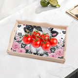 JISHSHAY Diamond Art Serving Tray Diamond Painting Food Tray Gem Art Serving Platter Gem Painting Mosaic Kits for Adults DIY Kits for Adults, with Wood Handle 20×30cm/7.87×11.81in, Cow Cattle JISHSHAY