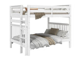 Bedz King Bunk Beds Full over Full Mission Style with End Ladder, White Bedz King