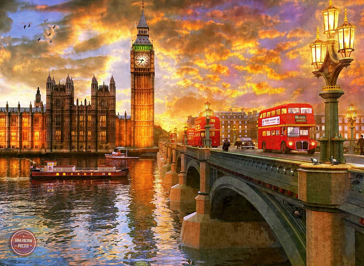 Anatolian Westminster Sunset Jigsaw Puzzle (1000 Piece), Multicolor (PER1023) Anatolian