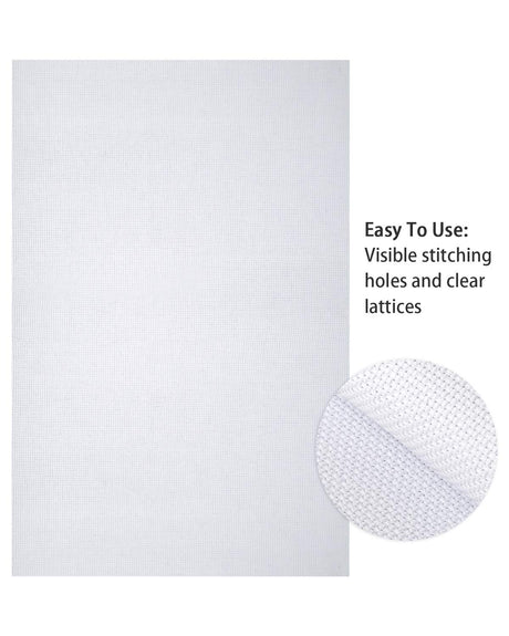 Pllieay 2 Pieces 14 Count Big Size White Aida Cross Stitch Fabric, Classic Reserve Aida Cloth, 19.6 x 21.6 Inch Pllieay