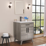 AMERLIFE 24.5" Bathroom Vanity with Sink Combo, Mid-Century Modern Small Single Bathroom Cabinet Set, Integrated Sink, Soft Closing Doors with Metal Handles, Bath Vanity Grey AMERLIFE