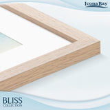 Icona Bay 8x10 Light Oak Picture Frame with Removable Mat for 5x7 Photo, Modern Style Wood Composite Frame, Table Top or Wall Mount, Bliss Collection Icona Bay