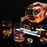 Police Officers Decanter - Whiskey and Wine Set 850ml & Four 10oz Glasses, Thin Blue Line Flag Base - Law Enforcement Gifts, Police & Police Academy, Gift Set First Responders! Gifts for Dad The Wine Savant